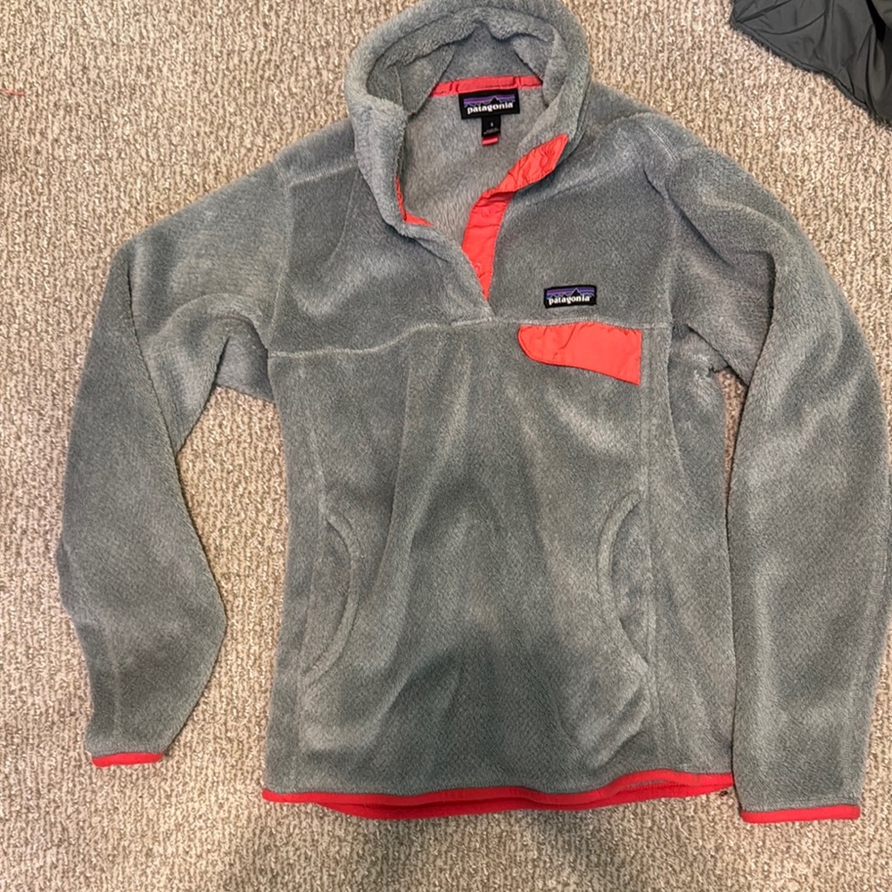 Patagonia Gray Fleece with Red Trim